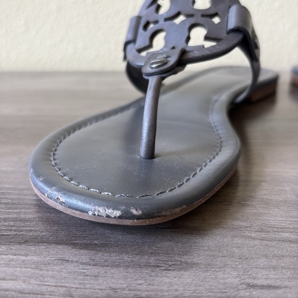Tory Burch Miller Charcoal Slide Sandals Size 8 - Picture 9 of 10